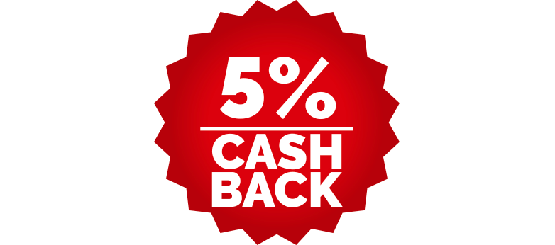 5% cash back